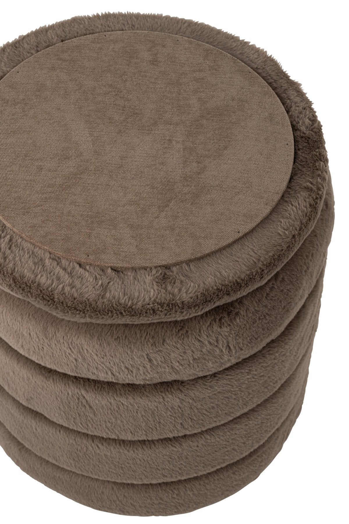 J-Line Poef met deksel - MDF - taupe