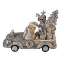 Beeld Dieren 16x8x11 cm Grijs Beige Polyresin Dieren Kerstdecoratie