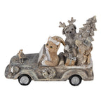 Beeld Dieren 16x8x11 cm Grijs Beige Polyresin Dieren Kerstdecoratie