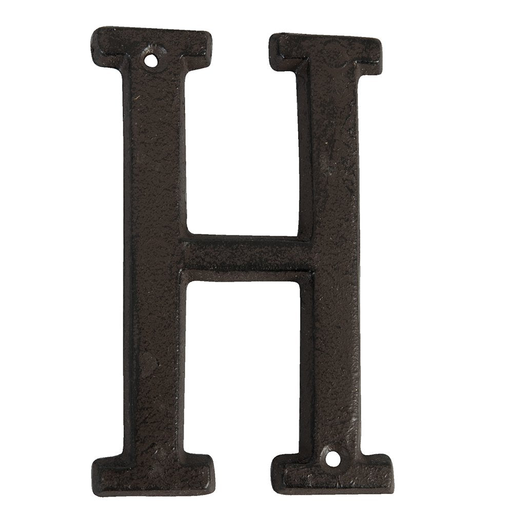 Ijzeren Letter H 13 cm Bruin IJzer Decoratie Letters
