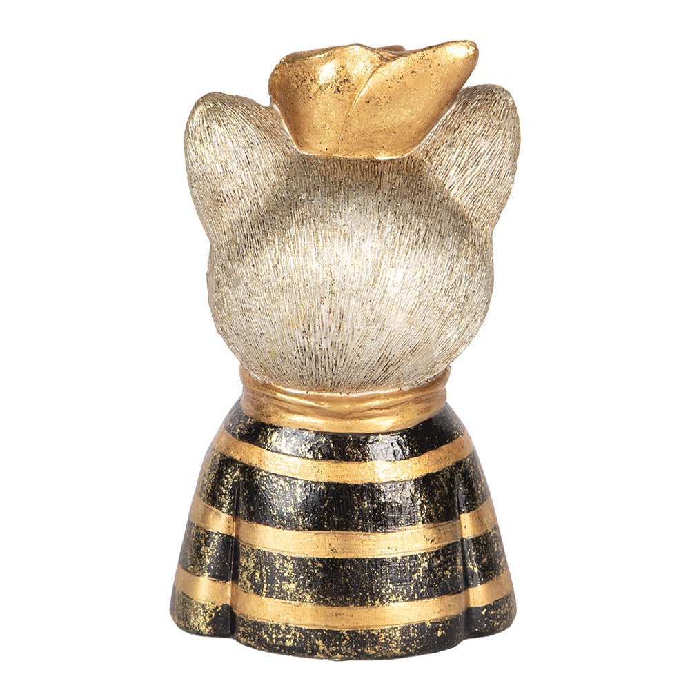 Decoratie Beeld Kat 11x9x18 cm Goudkleurig Bruin Kunststof