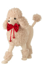 J-Line Poedelhond - stof - beige/kerstrood