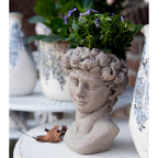 Bloempot Buste 14x13x21 cm Grijs Steen Bloempot Binnen