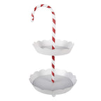 Etagère 2 laags Ø 29x47 cm Wit Metaal