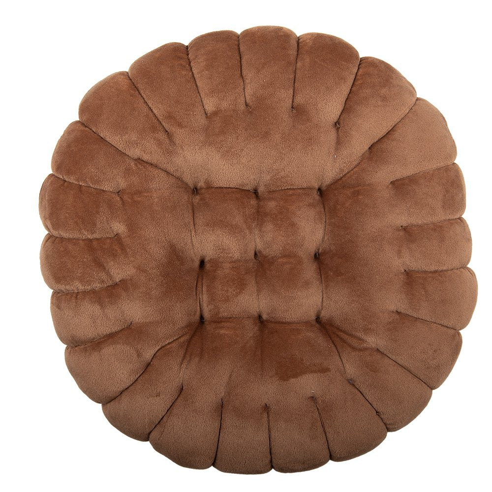 Sierkussen Ø 38x5 cm Bruin Polyester