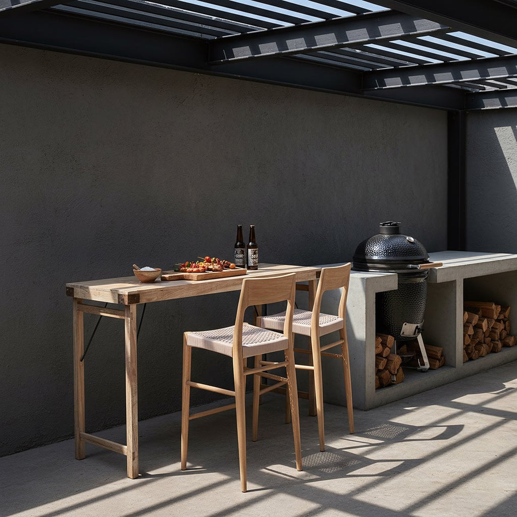 Freya outdoor teakhouten barstoel - 46x46x109 cm