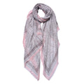 Sjaal Dames Print 90x180 cm Roze Grijs Synthetisch Shawl Dames