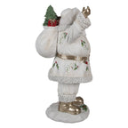 Kerstdecoratie Beeld Kerstman 31 cm Wit Polyresin