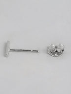 Gerhodineerd 925 sterling zilver eigentijdse oorknopjes – oorknopjes – CZ accent – ​​0,9 cm