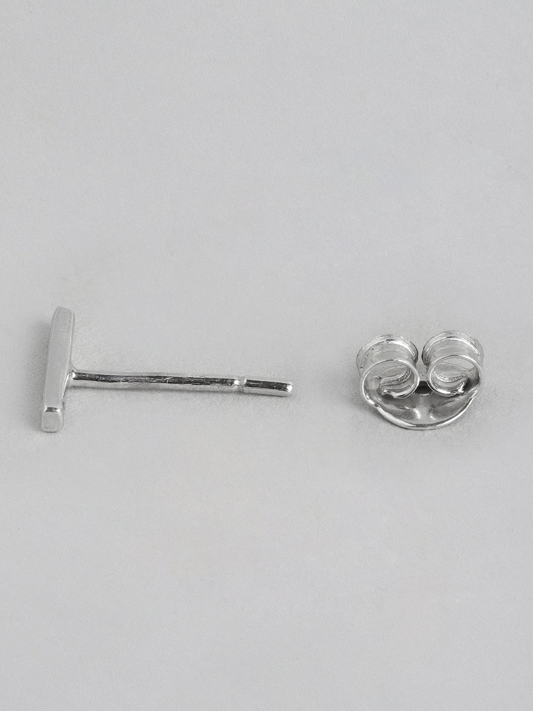 Gerhodineerd 925 sterling zilver eigentijdse oorknopjes – oorknopjes – CZ accent – ​​0,9 cm