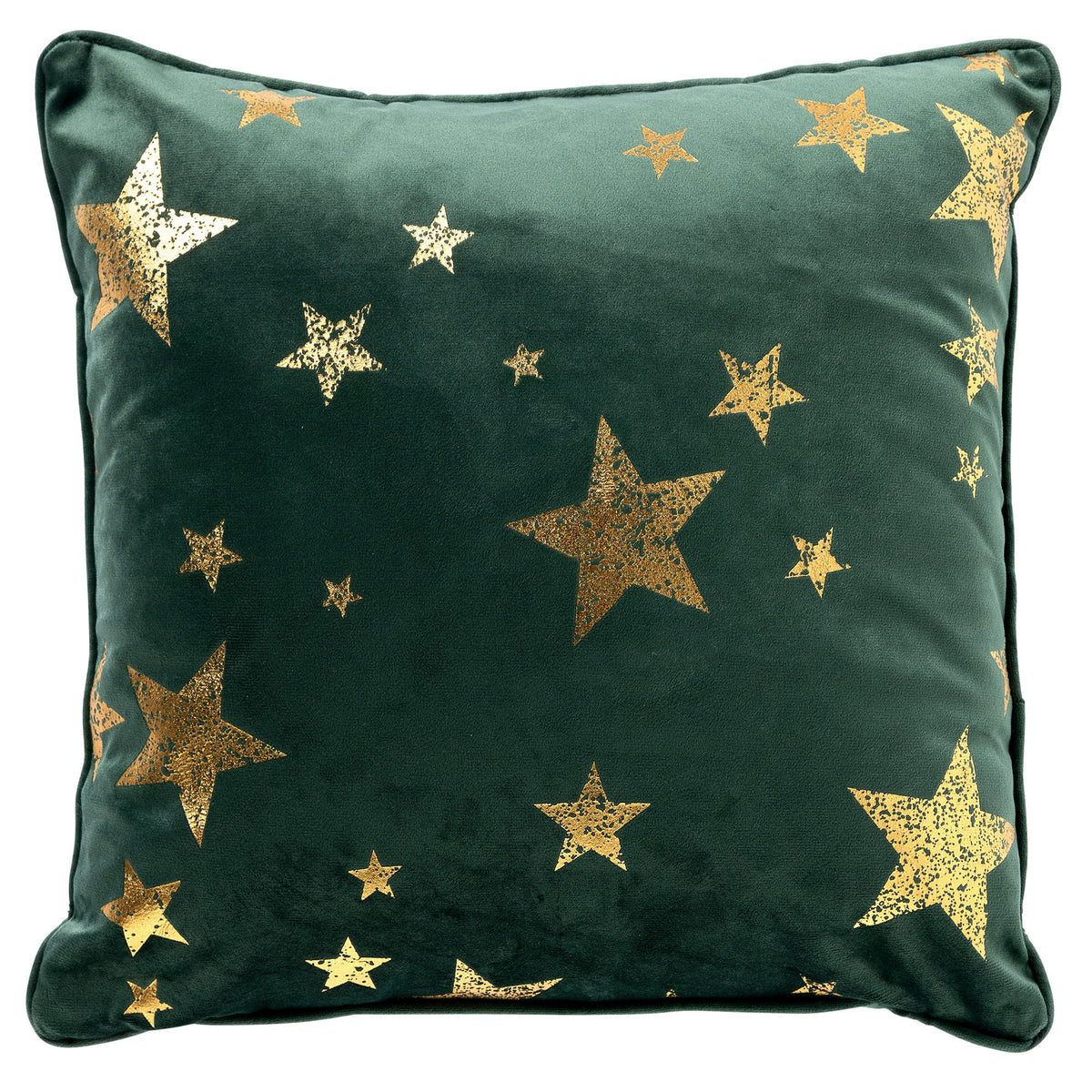 Textino Stars - Kussen 45x45 cm - Kerstdecoratie - Fluweel - Bergzicht - Groen