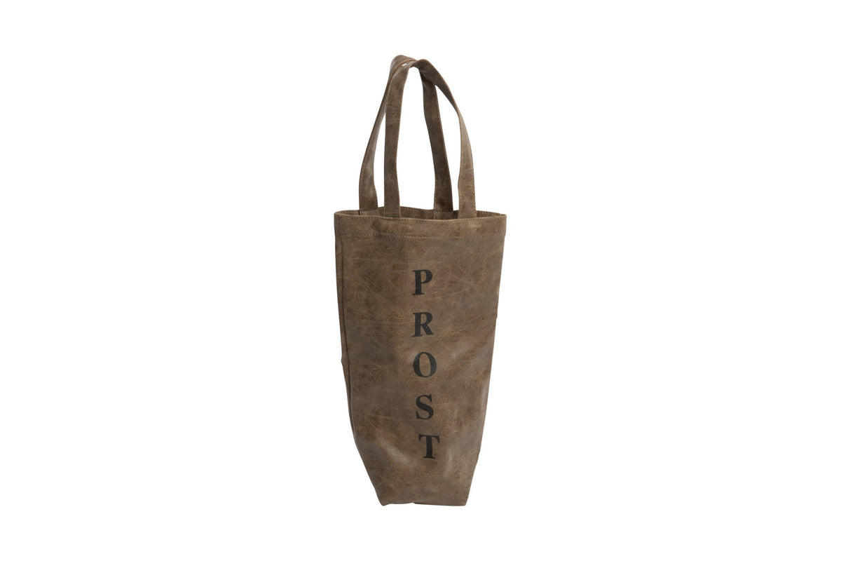 Imitatie leren flessentas Prost 18x9x31cm bruin
