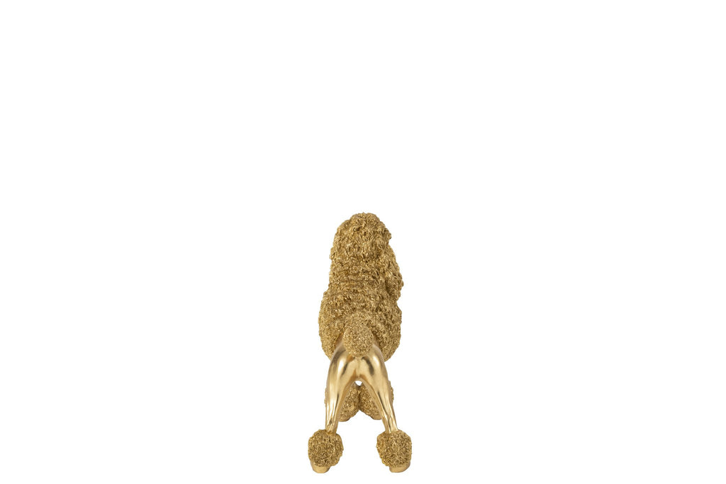 J-Line figuur Poedel Staand - polyresin - goud - M