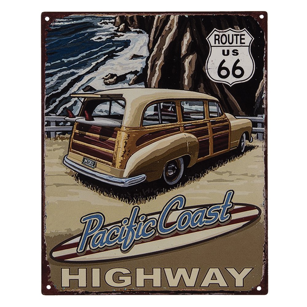 Tekstbord 20x25 cm Beige IJzer Auto Wandbord