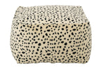 J-Line Poef met dalmatiërmotief - polyester - wit/zwart