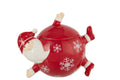 J-Line voorraadpot Kerstman Dolomiet - keramiek - wit/rood