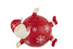 J-Line voorraadpot Kerstman Dolomiet - keramiek - wit/rood