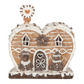 Gingerbread house met LED 18x10x19 cm Bruin Kunststof