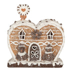Gingerbread house met LED 18x10x19 cm Bruin Kunststof