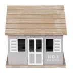 Eierkastje Huis 20x14x18 cm Grijs Bruin Hout Eierhouder