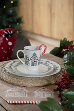 Placemats Set van 6 48x33 cm Bruin Katoen Gingerbread house