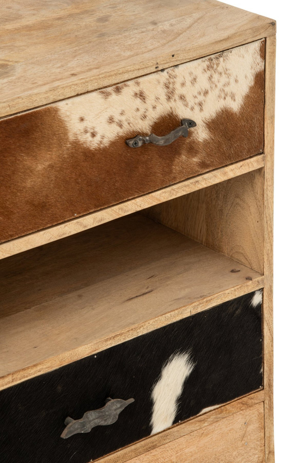 J-Line Kast met reliëf - mangohout - multikleur/naturel