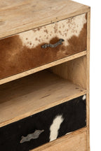 J-Line Kast met reliëf - mangohout - multikleur/naturel