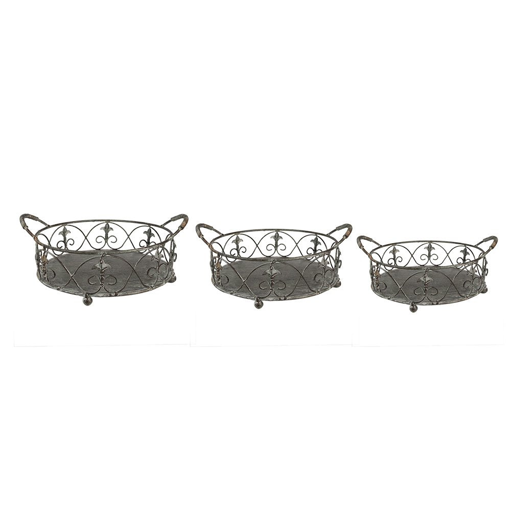 Ijzeren mand (3) 45x39x16 / 37x32x15 / 31x26x13 cm