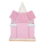 Gingerbread house met LED 21x14x28 cm Roze Kunststof