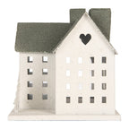 Decoratie Beeld Huis 36x23x32 cm Wit Metaal