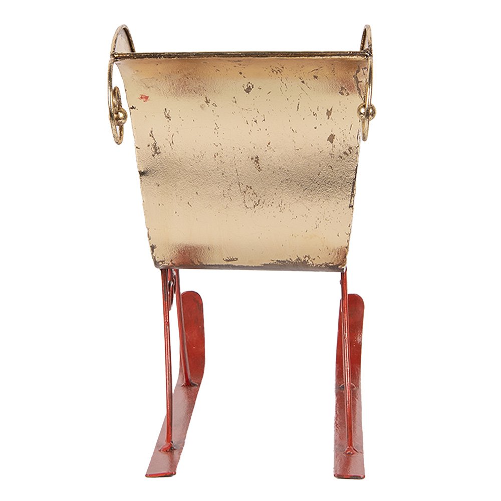 Decoratie Beeld Slee 37x15x28 cm Wit Metaal