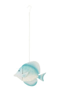 J-Line decoratie Vis Breed Hangend - ijzer - lichtblauw/wit