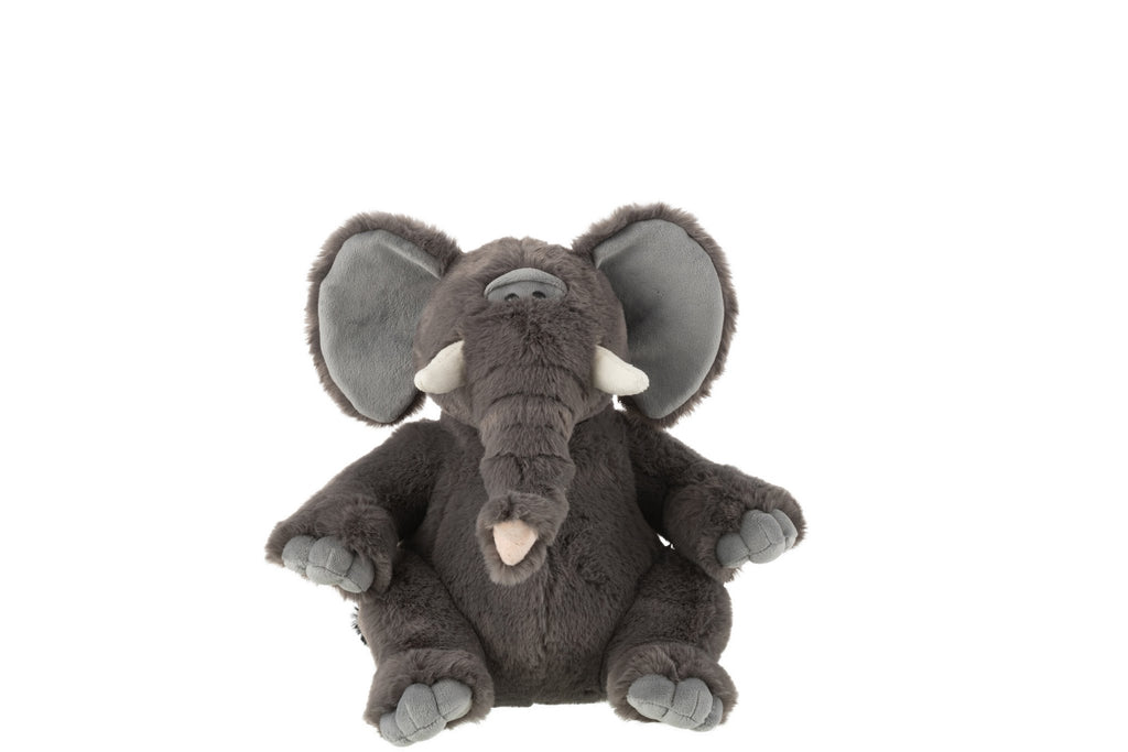 J-Line Olifant Pluche Polyester Grijs Medium