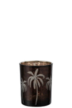 J-Line windlicht Palmboom - glas - bruin - medium