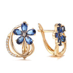 Blauwe zirkonia oorbellen – mode-sieraden – 18k roséverguld koper – 1 paar