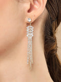 Eigentijdse oorbellen – mode-sieraden – vergulde zirkonia – 2 cm