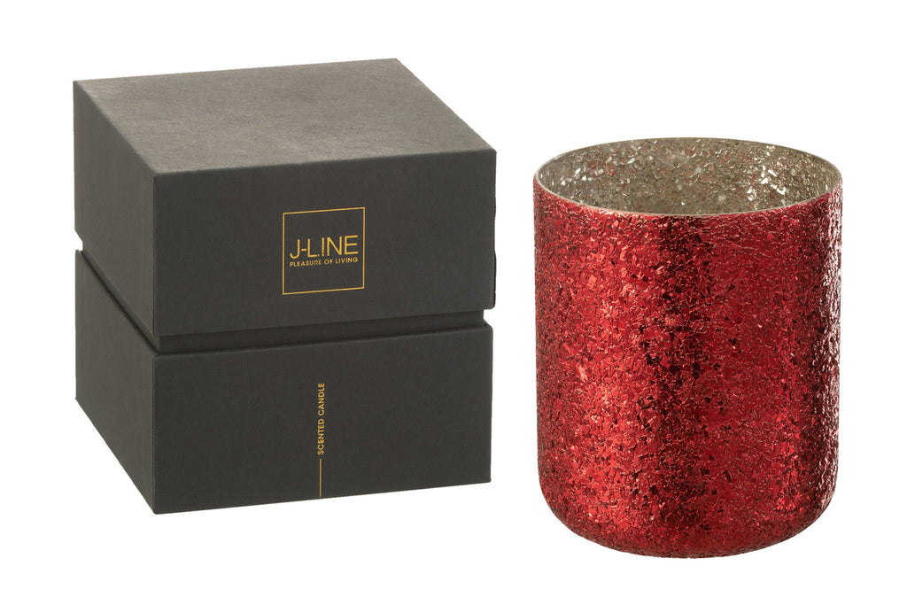 J-Line geurkaars Luxuria - Berry Bliss - glas - rood - XL - 120U