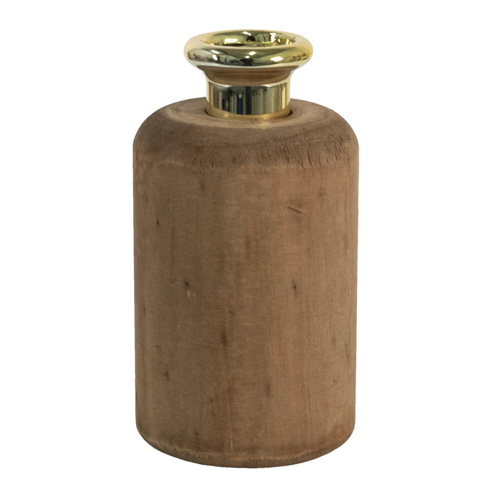 Vaas Ø 9x17 cm Bruin Hout Decoratie Vaas