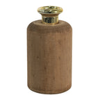 Vaas Ø 9x17 cm Bruin Hout Decoratie Vaas
