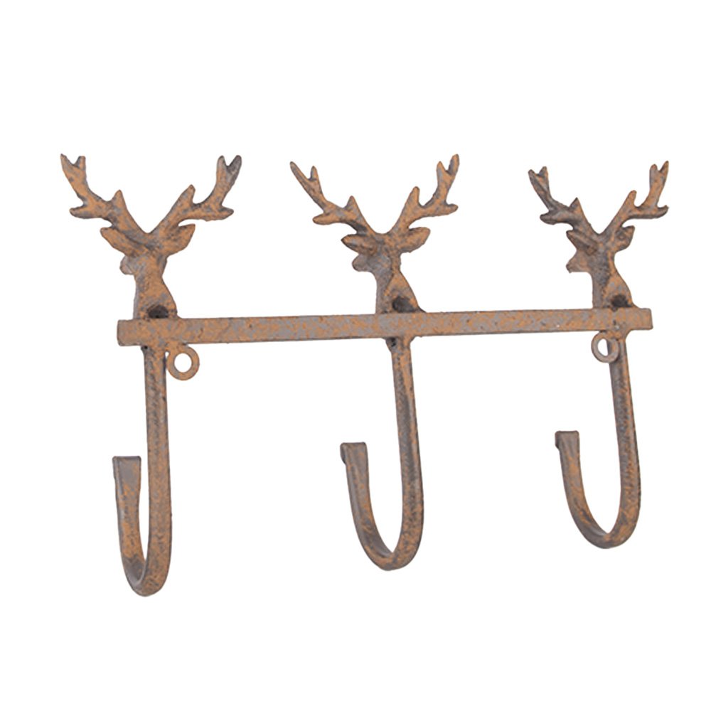 Wandkapstok 3 Haken 27x5x15 cm Bruin Metaal