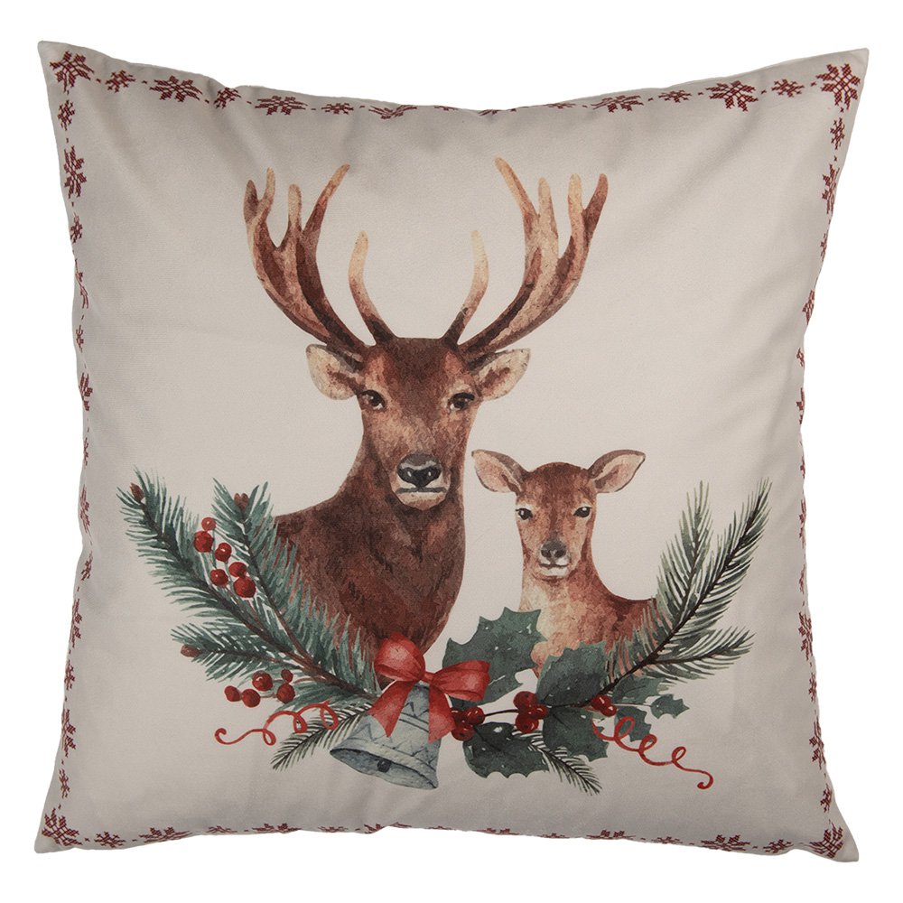 Sierkussen 45x45 cm Beige Polyester Rendier
