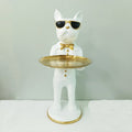 Polyresin bulldog wit met bakje
