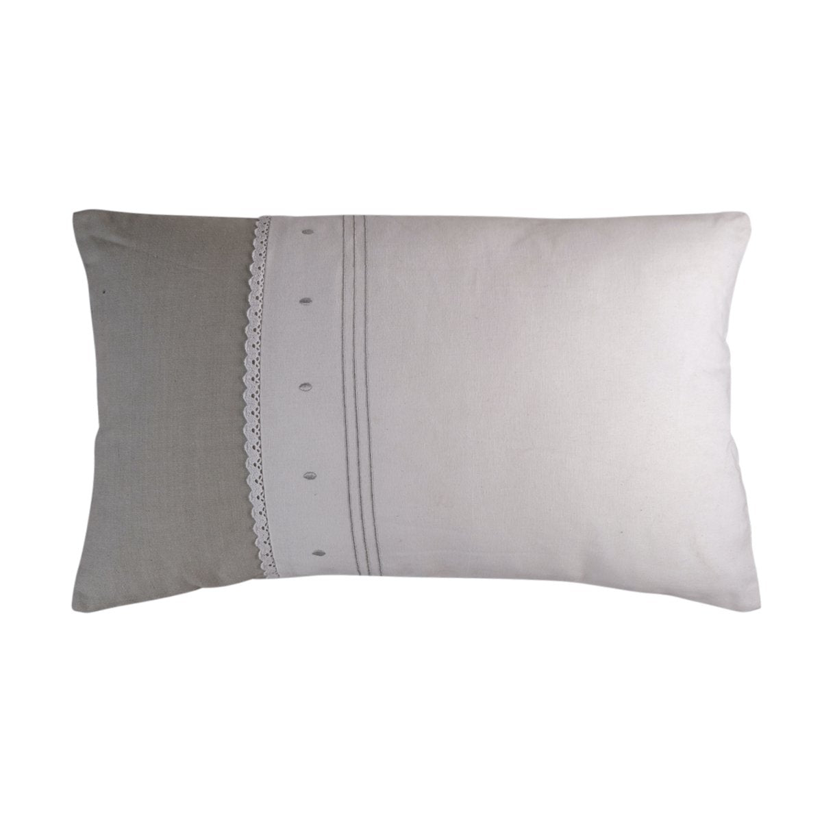 Cushion Jasmin 30x50 ties grey -white