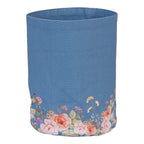 Broodmand Ø 15x16 cm Blauw Katoen Bloemen