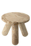 J-Line bijzettafel Rond Marmer - steen - beige