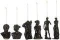 J-Line hangers romeinse beelden - polyresin - zwart - doos van 6
