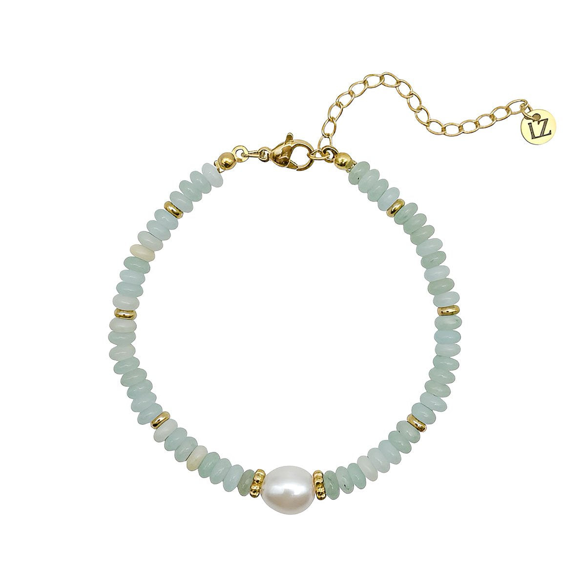 Louiz Amazoniet Armband met zoetwaterparel