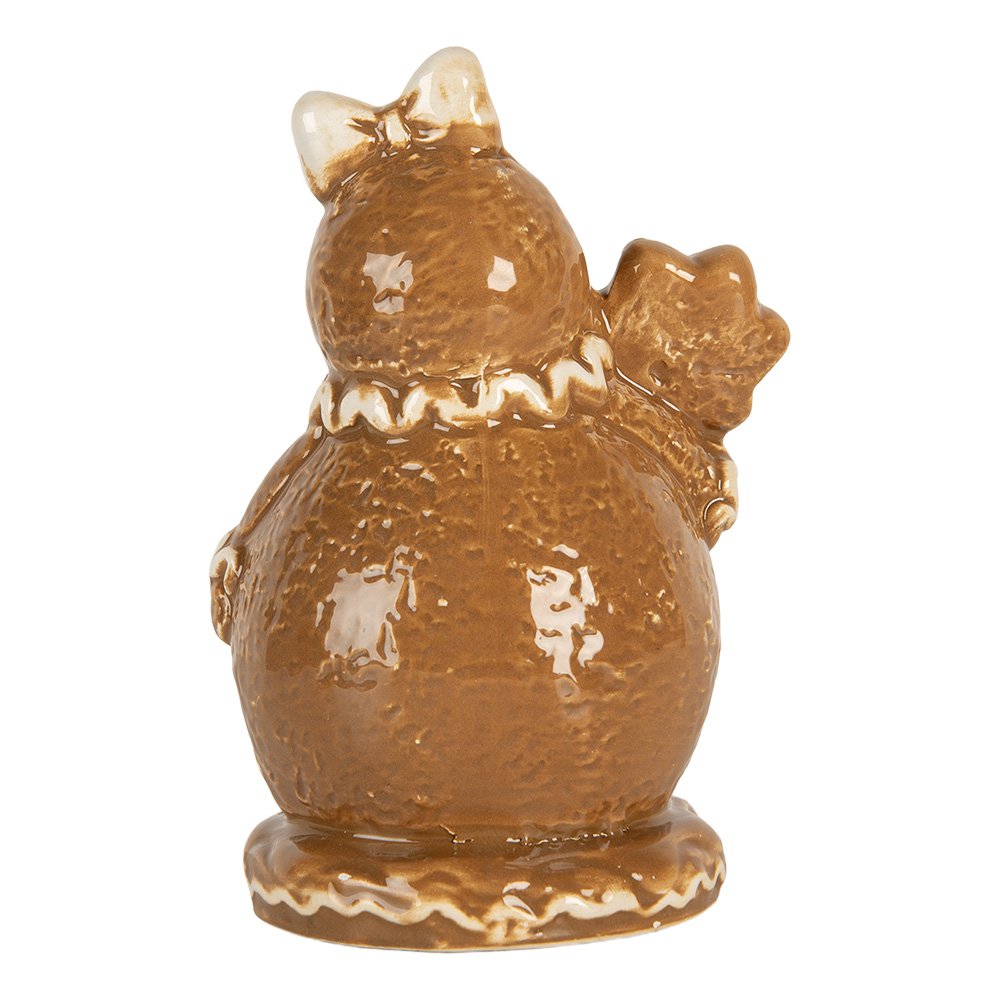 Kerstdecoratie Sneeuwpop 9x7x13 cm Bruin Keramiek