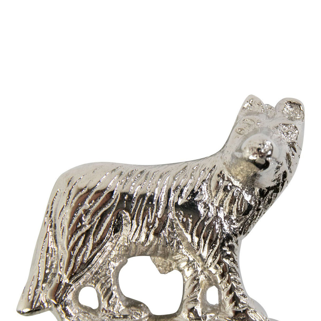 Wijnstopper vos zilver 13x6x2cm