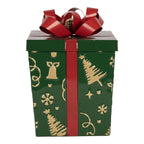 Kerstdecoratie Beeld Cadeau 26x26x33 / 21x21x27 cm Rood Metaal